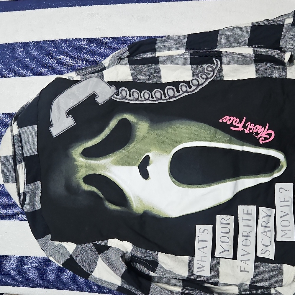 Ghost Face Graphic Plaid Jacket
